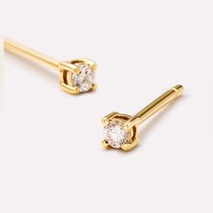 Ana Luisa Gold Mini Diamond Stud Earrings. YGP 925 SS. NWT!